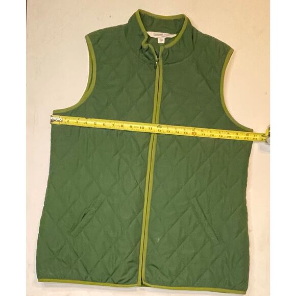 Coldwater Creek Green Quilted Zip Vest Women’s XL EUC Slash & Interior Pockets - Picture 4 of 10
